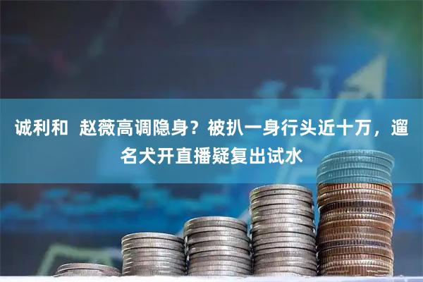 诚利和  赵薇高调隐身？被扒一身行头近十万，遛名犬开直播疑复出试水
